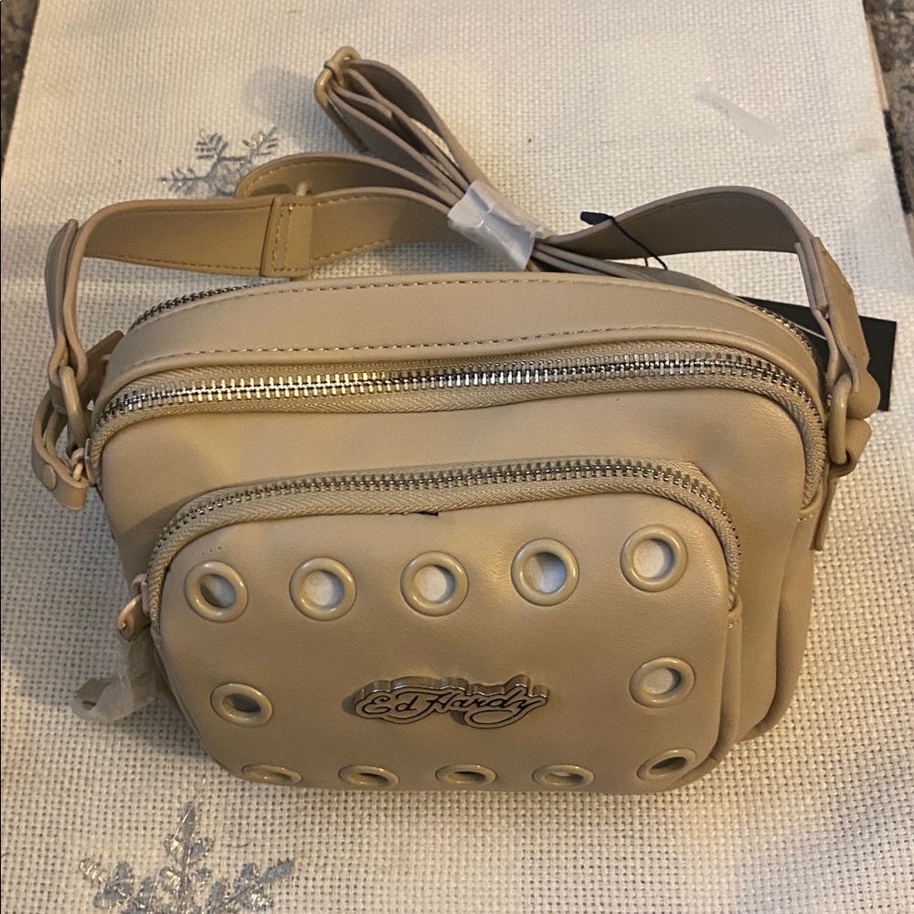 LOW START Ed Hardy Tan Crossbody Bag